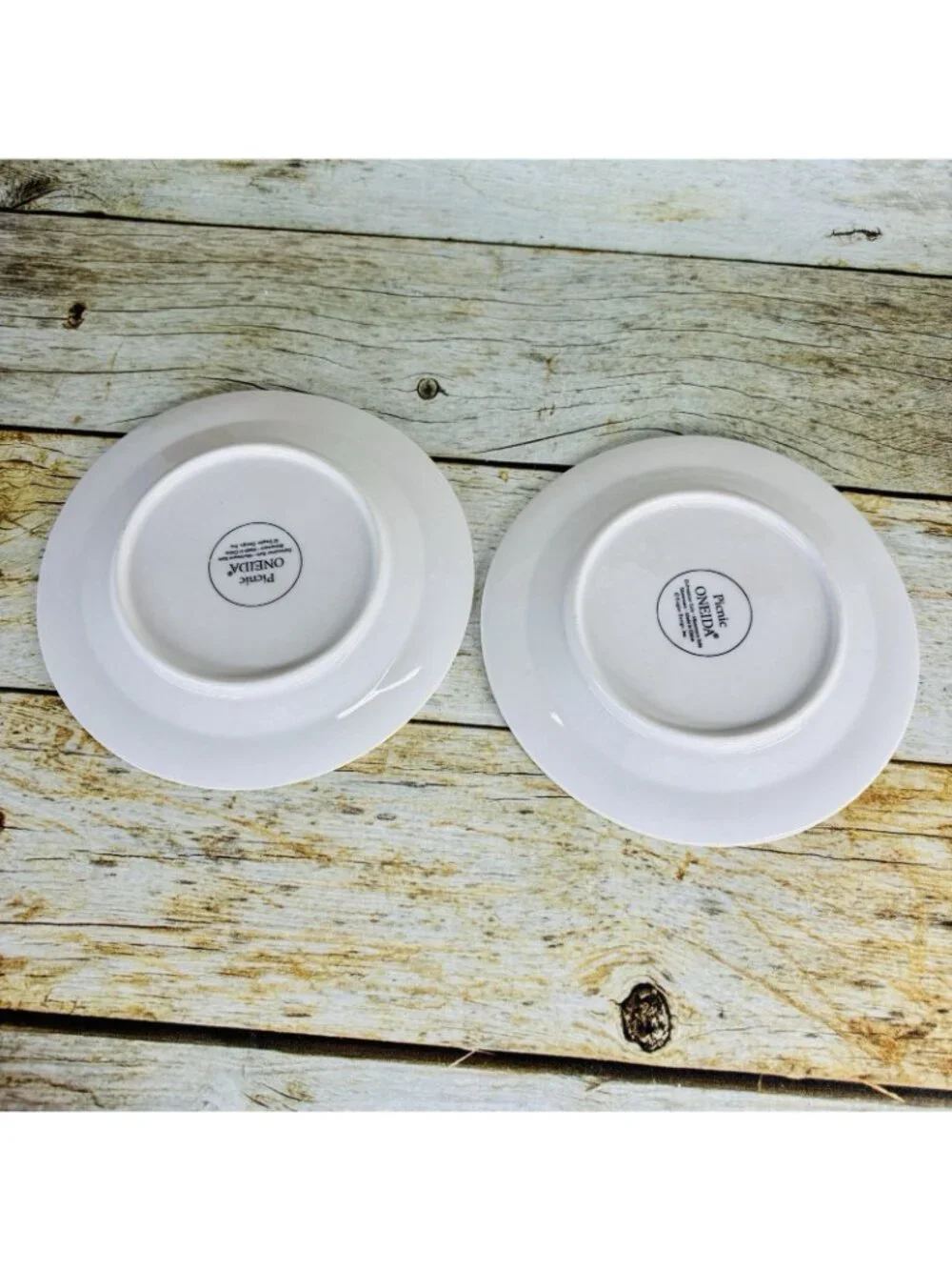 Oneida PICNIC White Embossed Basket Weave Stoneware 6
